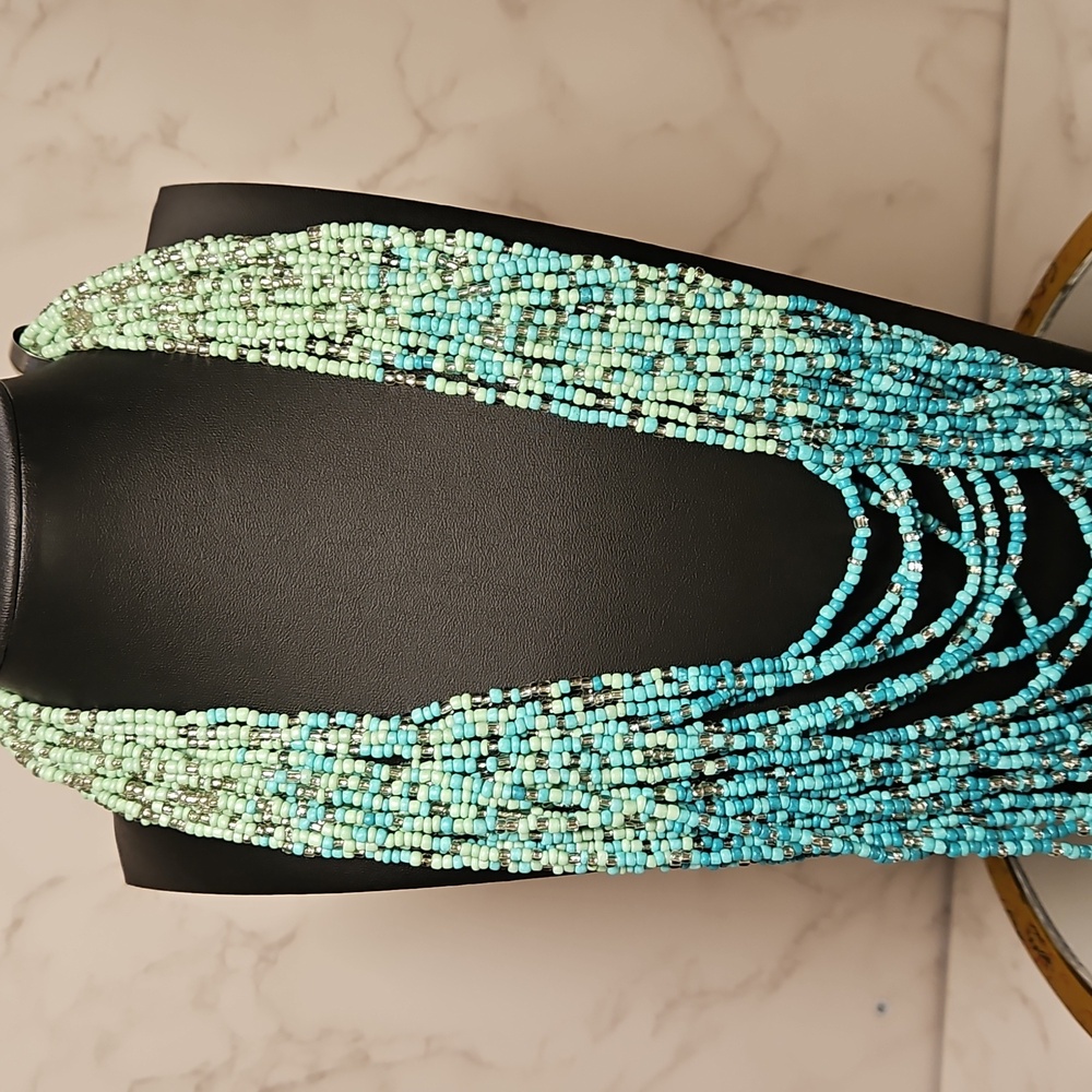 AQUA Seed Bead necklace